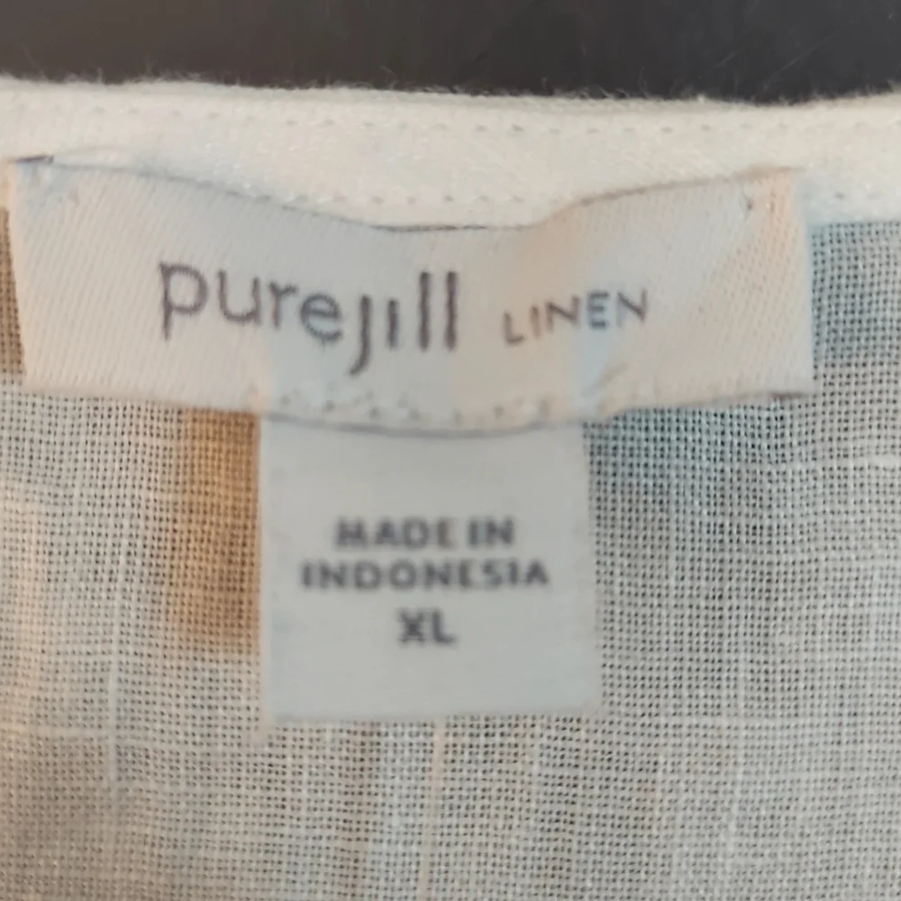 J Jill purejill Linen Popover Top White XL - Picture 4 of 7